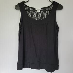 Lace Black Cami Tank Womens Sz L Y2K Coquette Feminine Witchy Whimsygoth Jenny